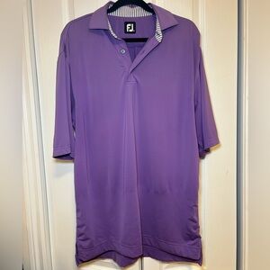 Foot Joy FJ - Mens Golf Three Button Polo Purple in Size M